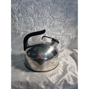 Vintage Revere Ware Whistling Teapot Copper Bottom Stove Top